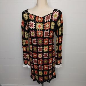CeliaB granny square mini dress size M